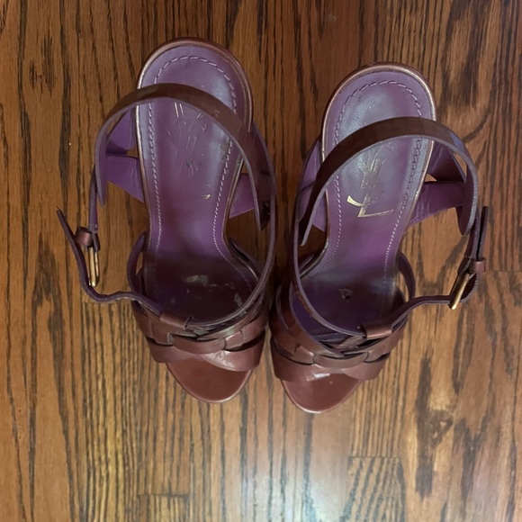 Vintage YSL Tribute RARE Platform Stingray T Strap 5.5 - Picture 12 of 14